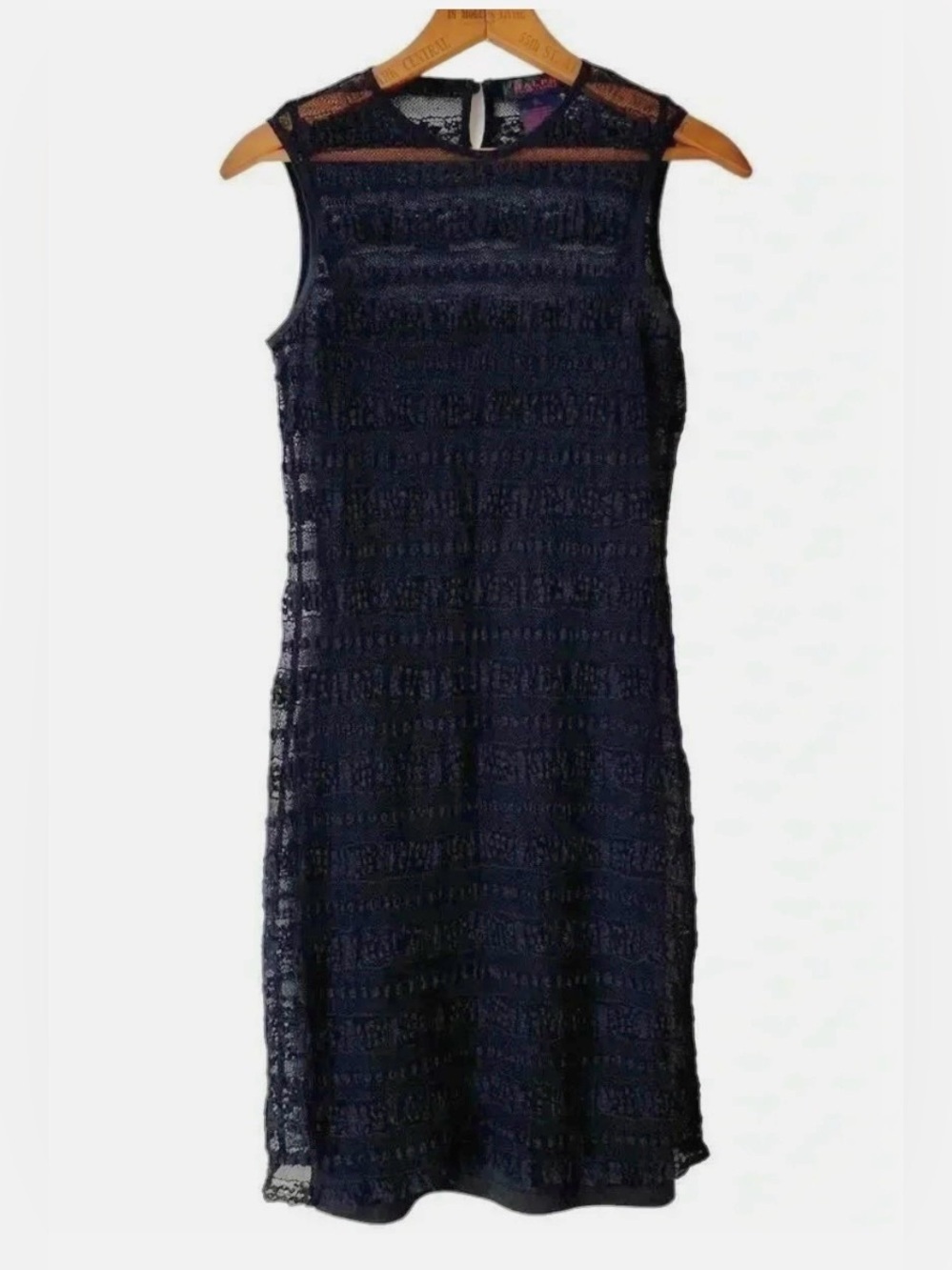 RALPH by Ralph Lauren Black Lace Shift Cocktail Dress Small LBD